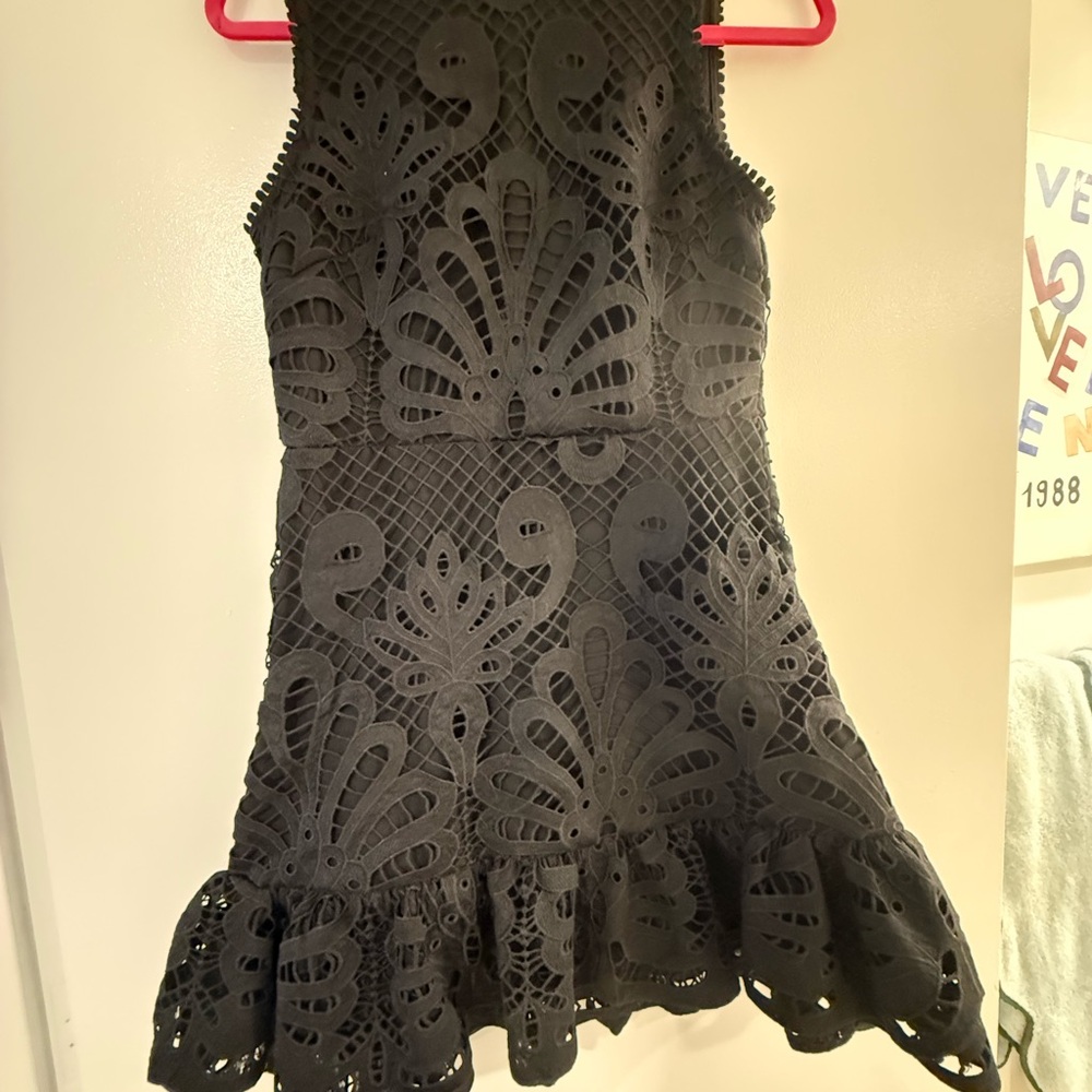 Aqua Black Lace Formal Dress